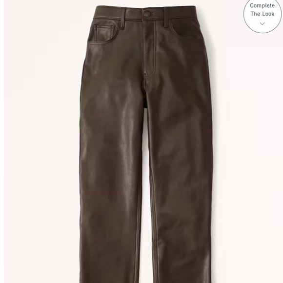 Abercrombie and Fitch Vegan Leather 90s Straight Pant - Picture 1 of 6